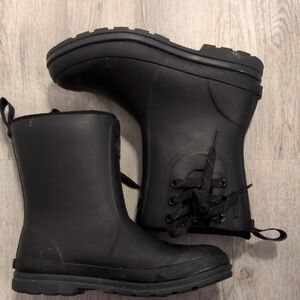 Muck Black Rubber Lace-Up Boots